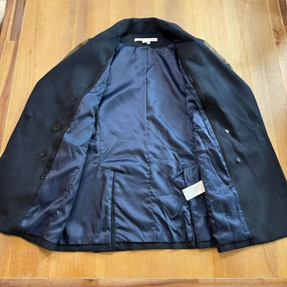 Veronica Beard Dickey Jacket Size 2 Double Breasted Satin Sleeve Gold Button - Picture 11 of 16